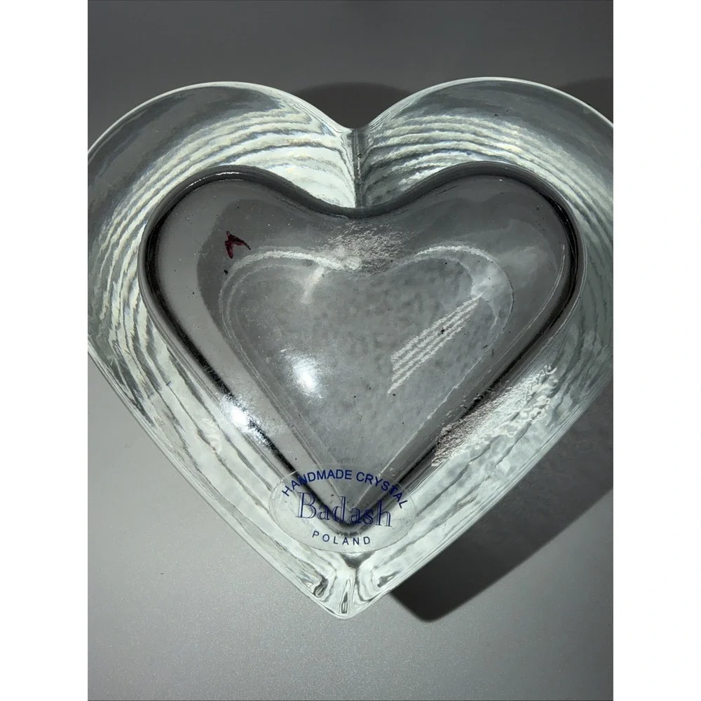 Handmade Crystal Badash Heart From Poland Candy Dish/Bowl‎